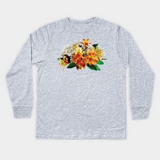 Lilies - Asiatic Lilies and Stephanotis Kids Long Sleeve T-Shirt